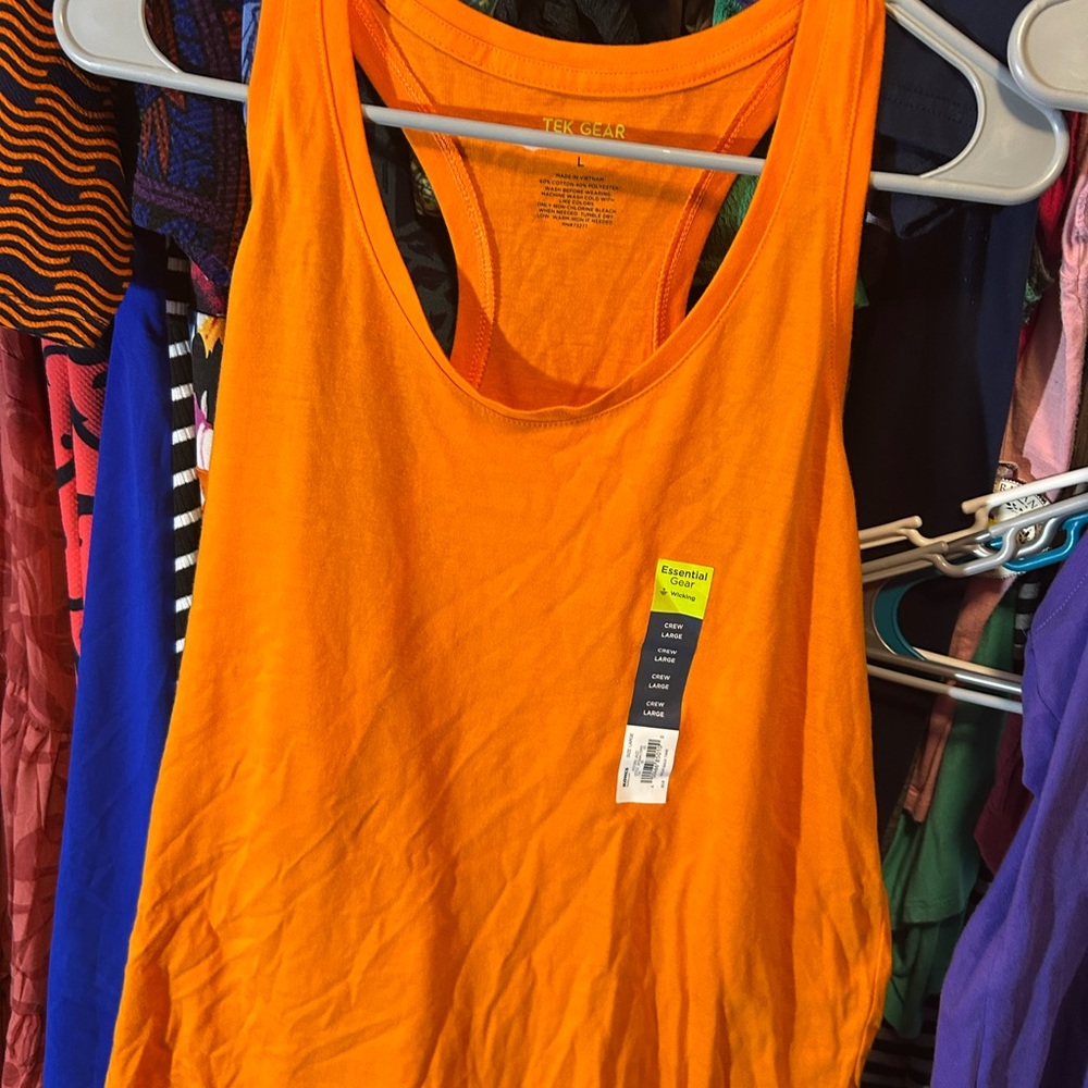 Tek Gear Women's set of 2 Vibrant Orange and purple Tank Top brand new